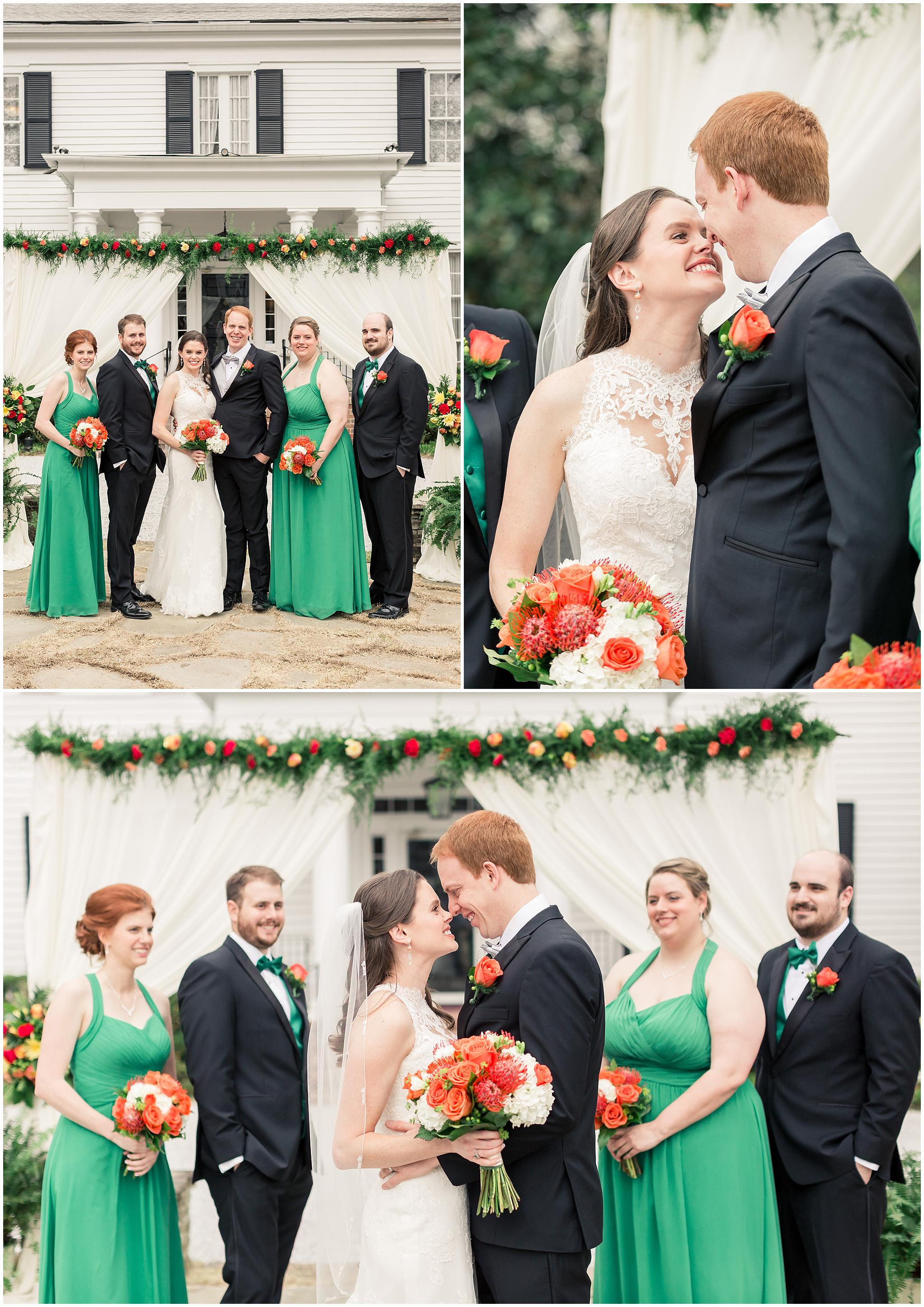 emerald green bridesmaids dress dresses orange flowers bride wedding pictures_0004.jpg