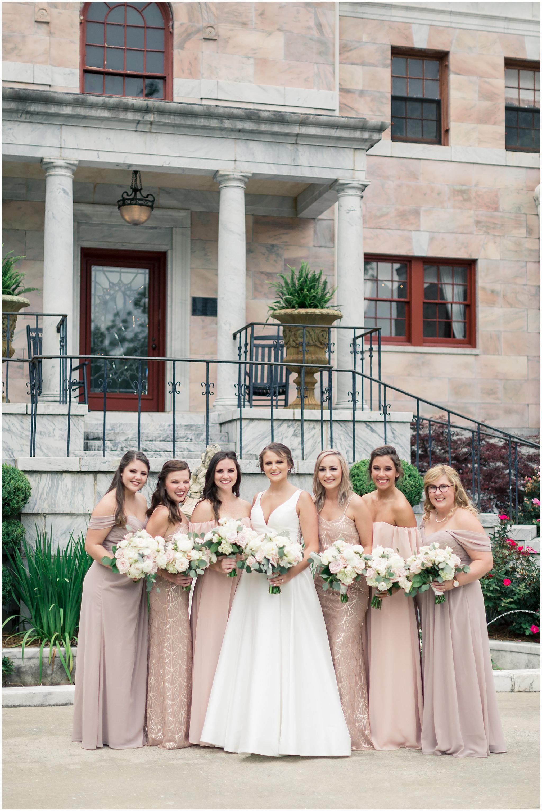 Tate House Wedding Pictures Bridal Party Bridesmaids Blush Pink