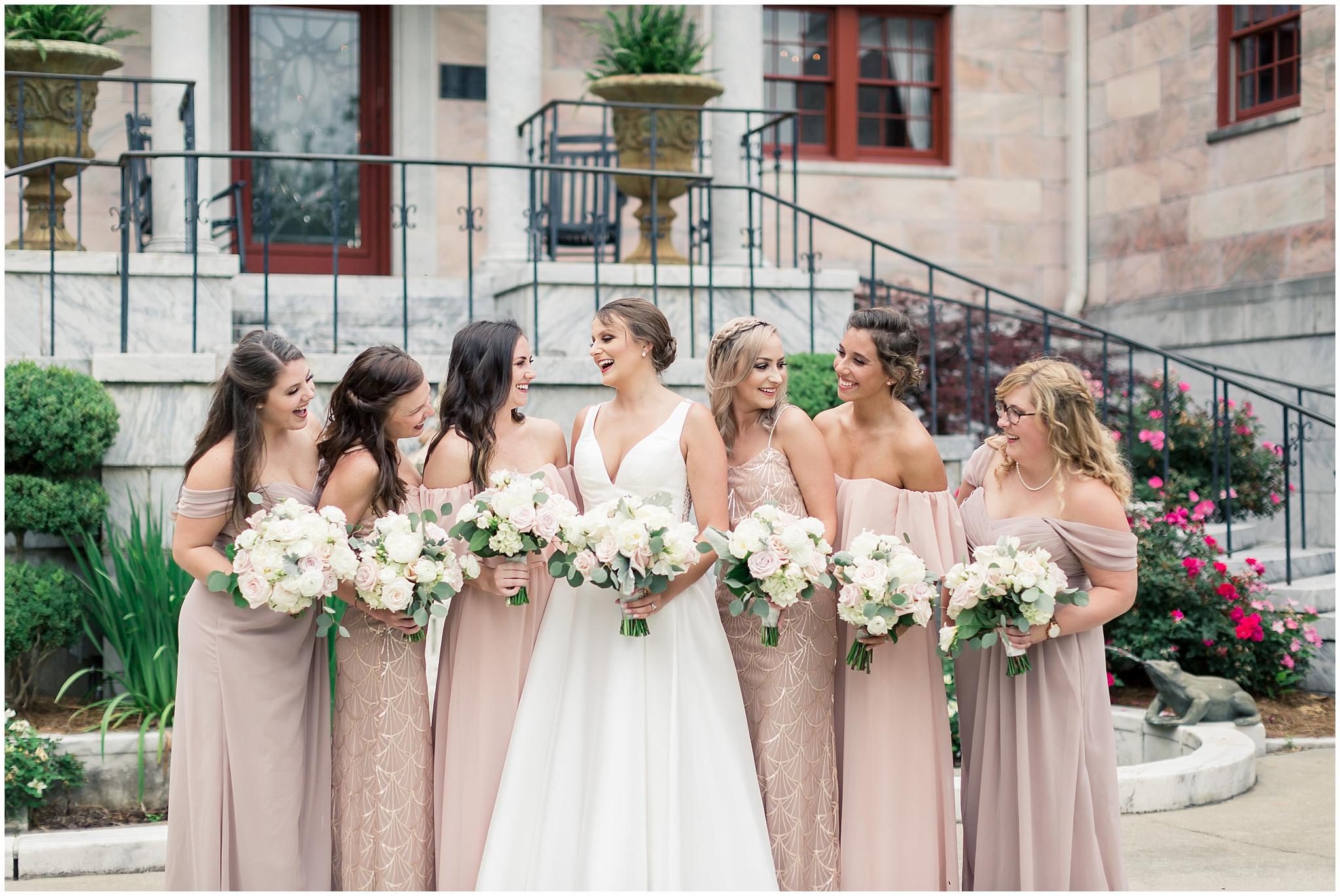 Tate House Wedding Pictures Bridal Party Bridesmaids Blush Pink