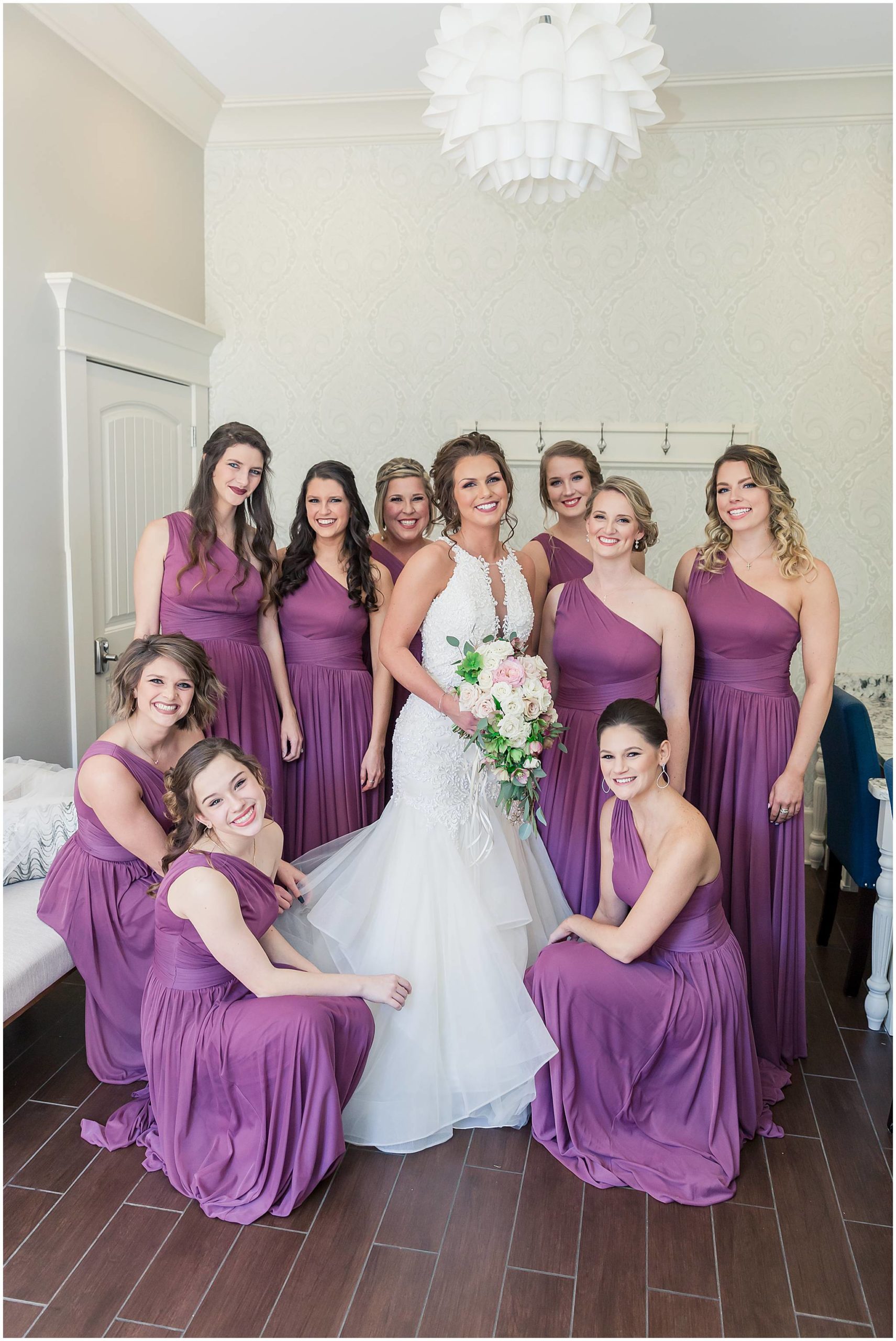 bridesmaids reveal first look pictures yonah mountain vineyard wedding