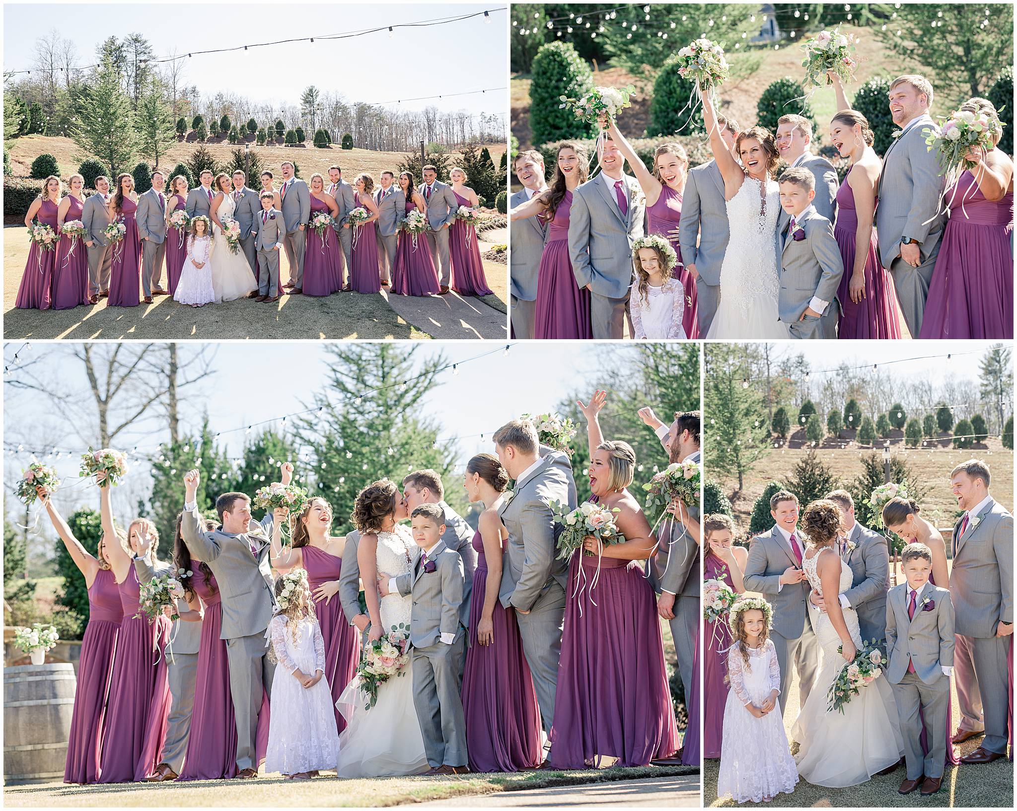 Wedding Party Bridal Party Pictures at Yonah Mountain Vineyard