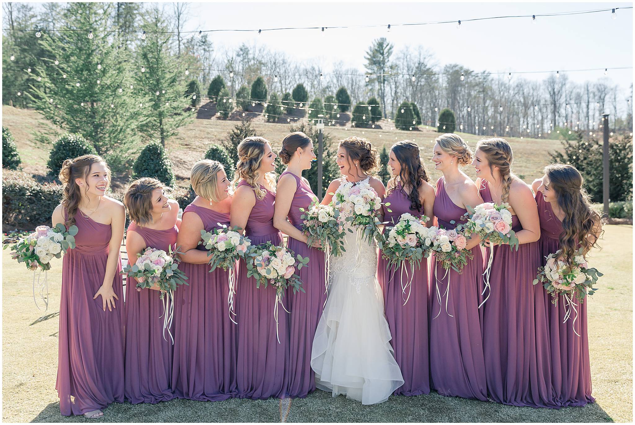 Wedding Party Bridal Party Pictures at Yonah Mountain Vineyard