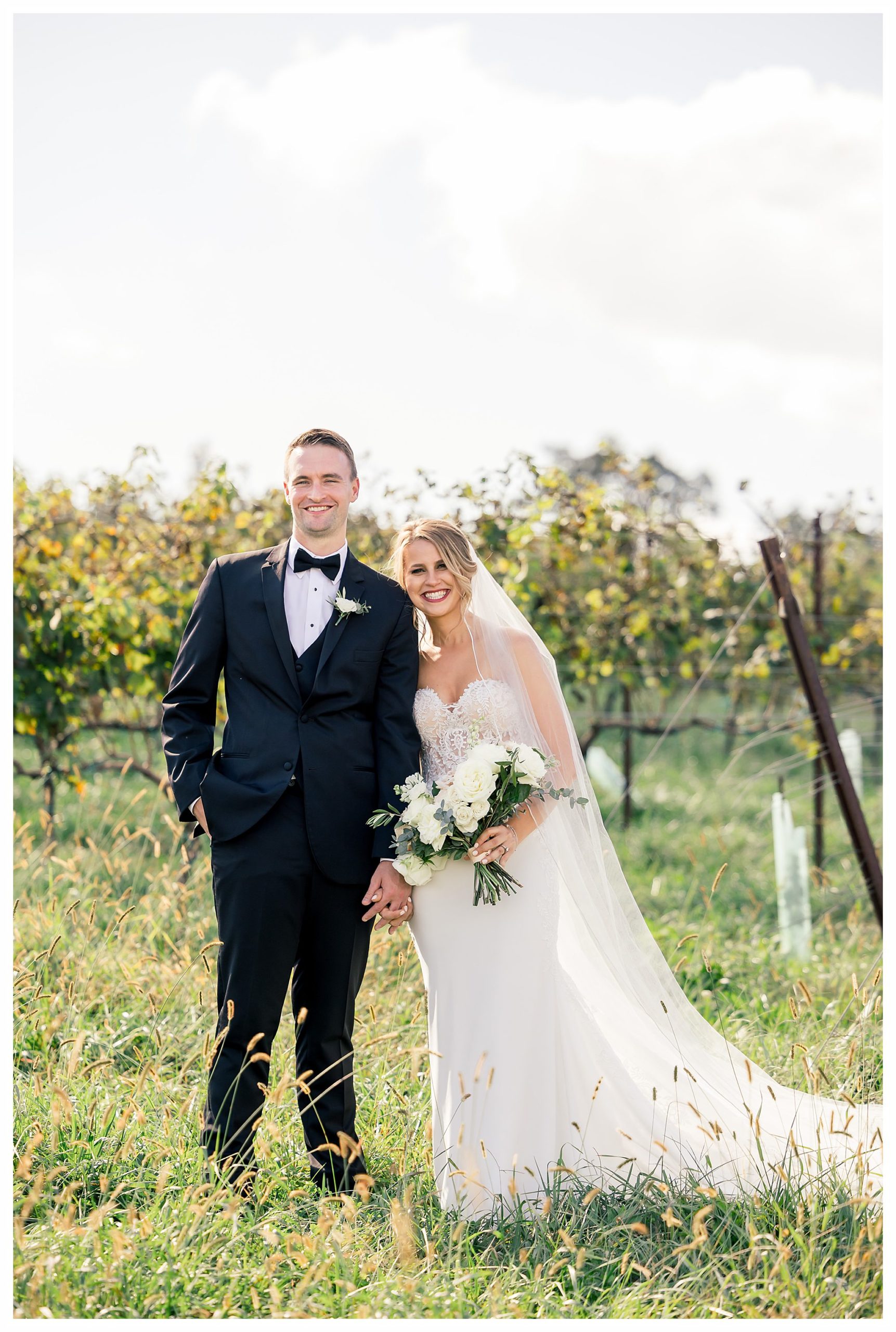 Yonah Mountain Wedding Vineyard Wedding Pictures of the Bride and Groom on a Fall Wedding Day by Five Fourteen Photography
