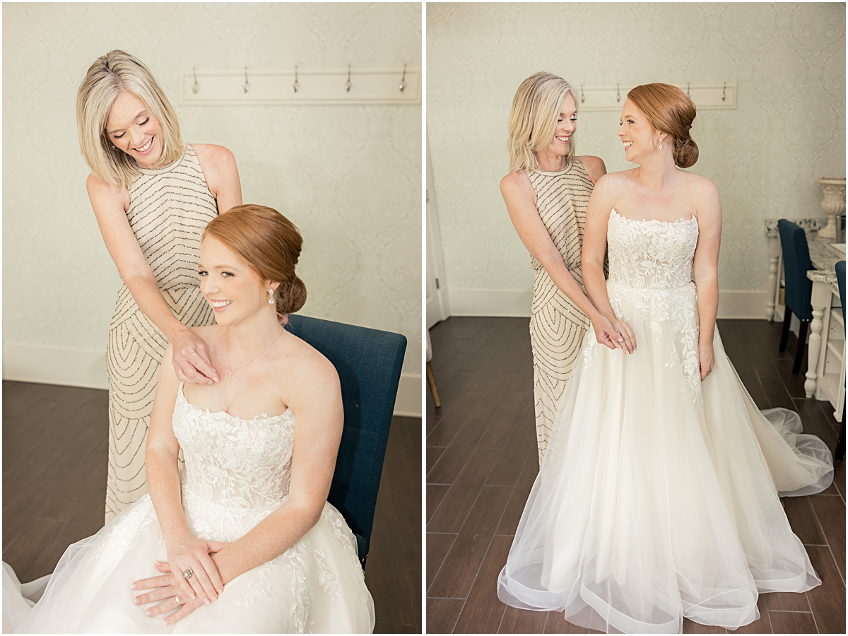 Collage of bride and her mother posing at Cleveland GA Wedding Venues