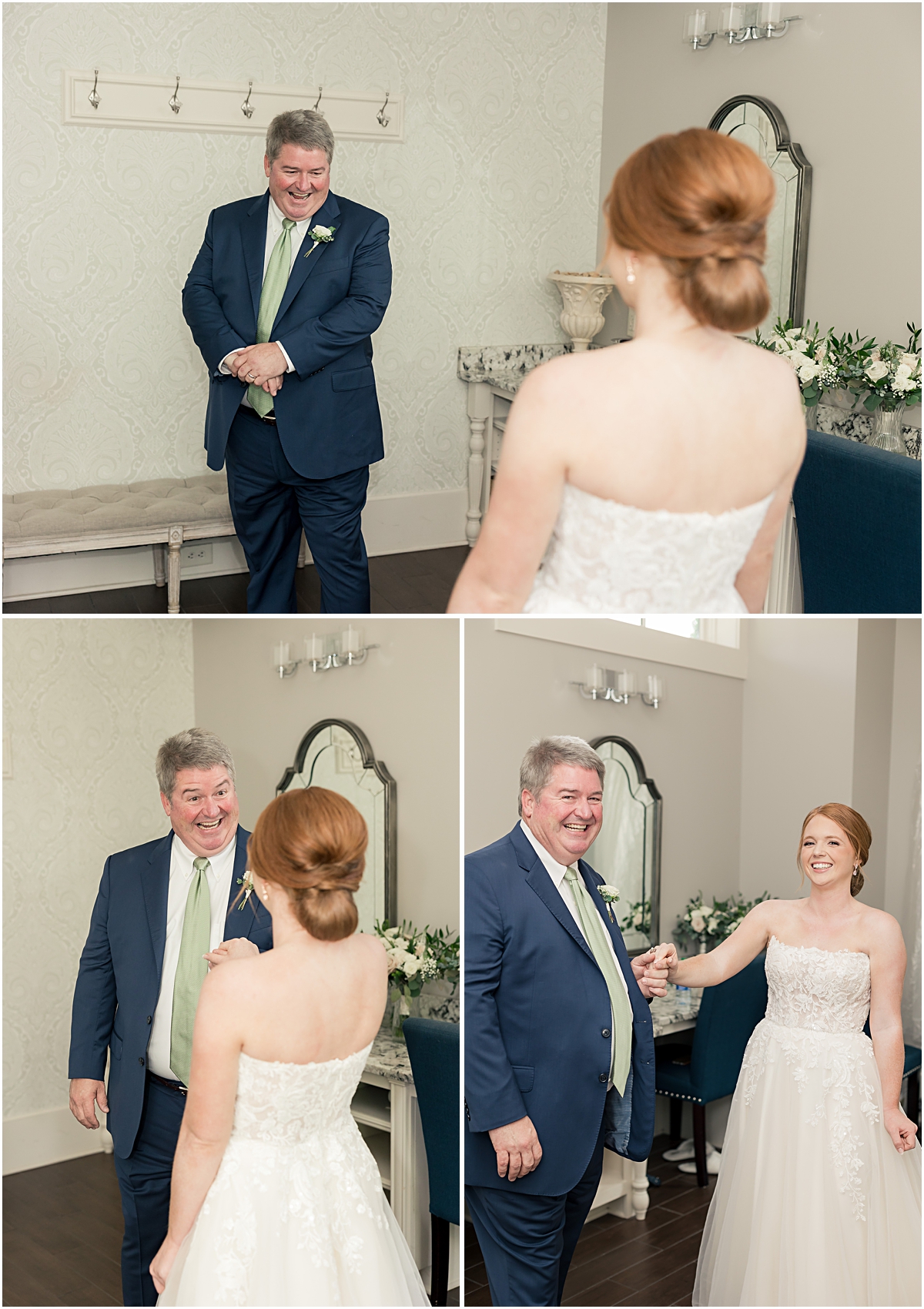Grace's first look with her father 