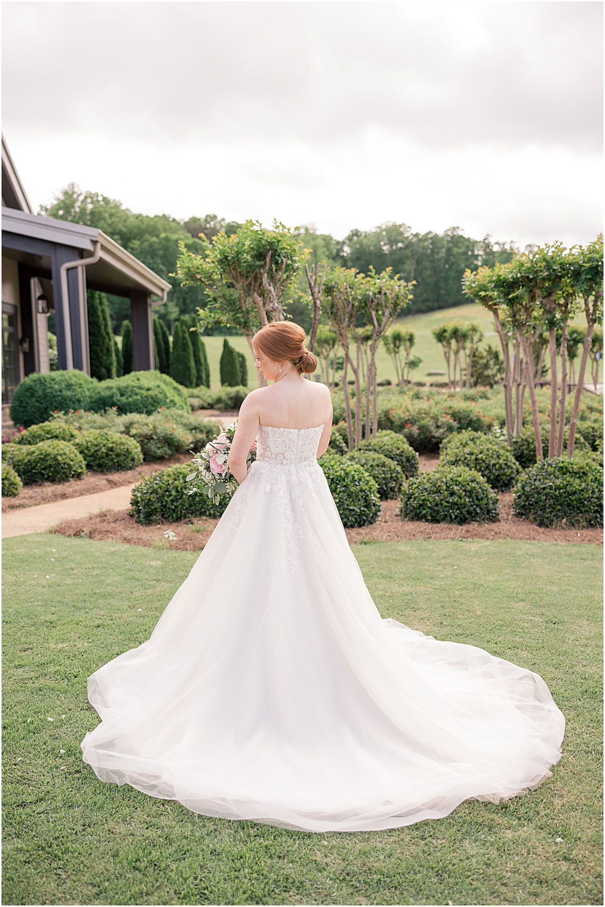 Bride's dress completely flared out at Cleveland GA Wedding Venues