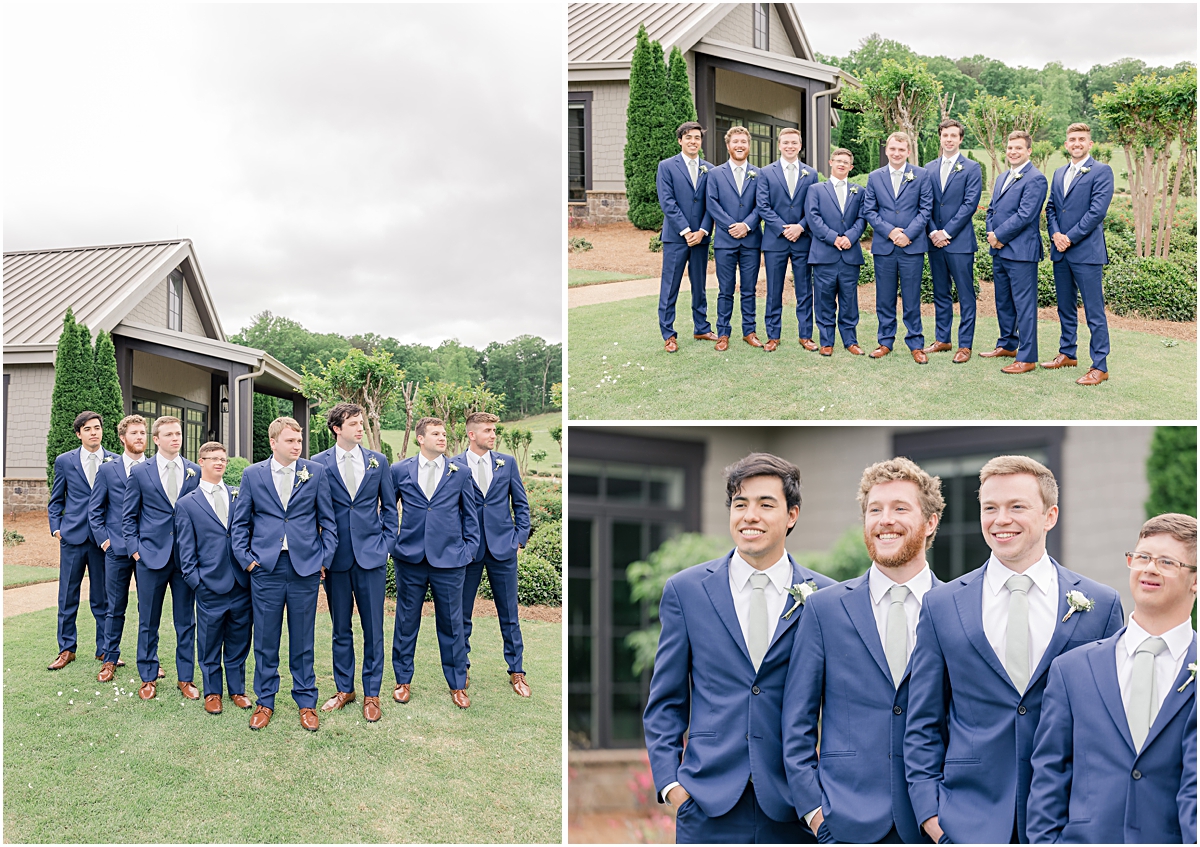 Collage of groom and groomsmen at Cleveland GA Wedding Venues