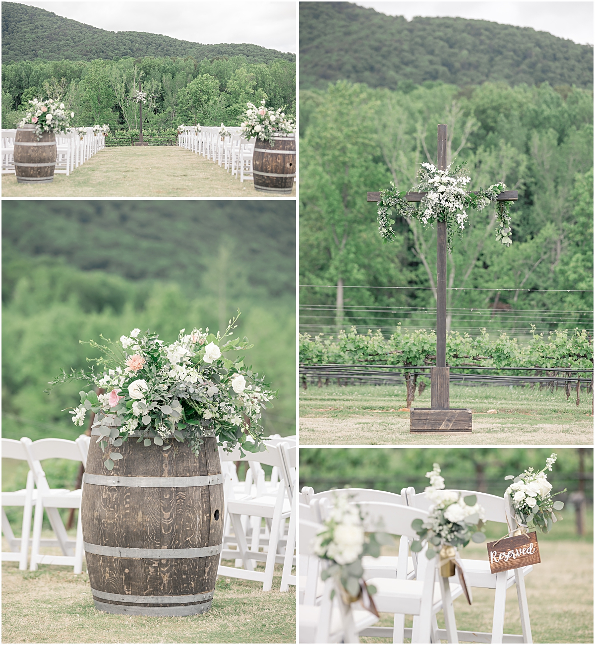 Detail photos of the ceremony location at Cleveland GA Wedding Venues