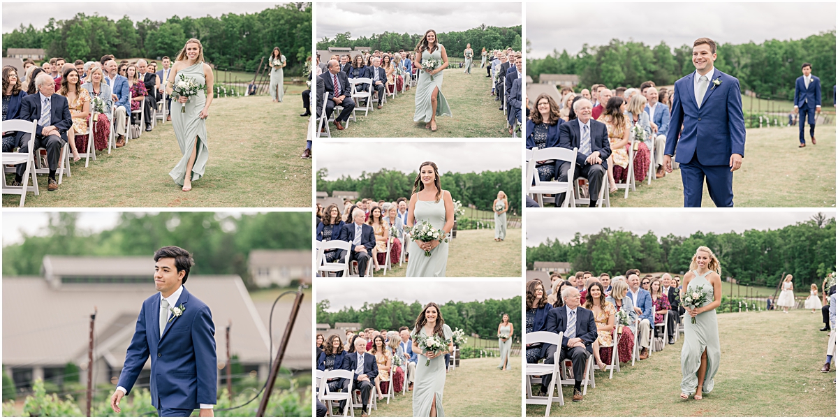 Collage of brides and grooms walking down the aisle at Cleveland GA Wedding Venues