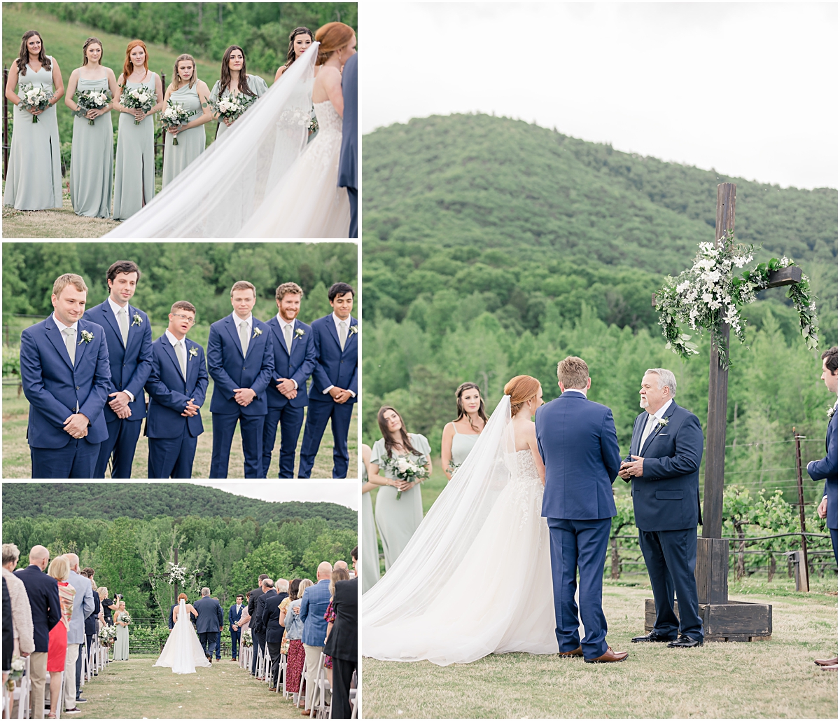 Collage of bride and groom getting married
