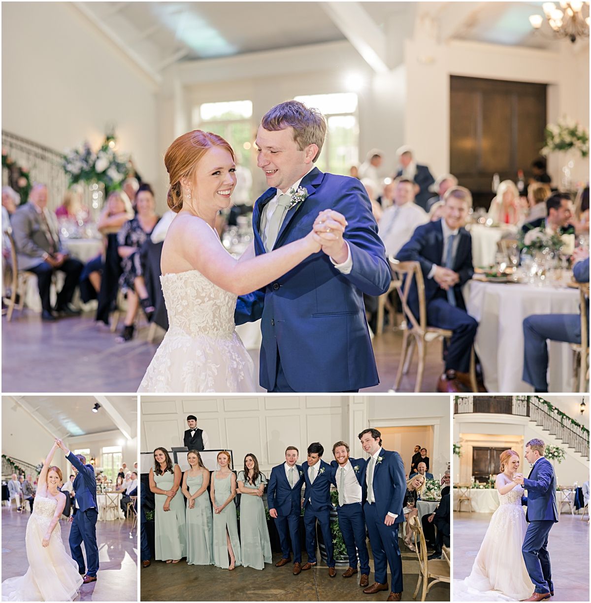 Collage of Grace and Davis first dance 