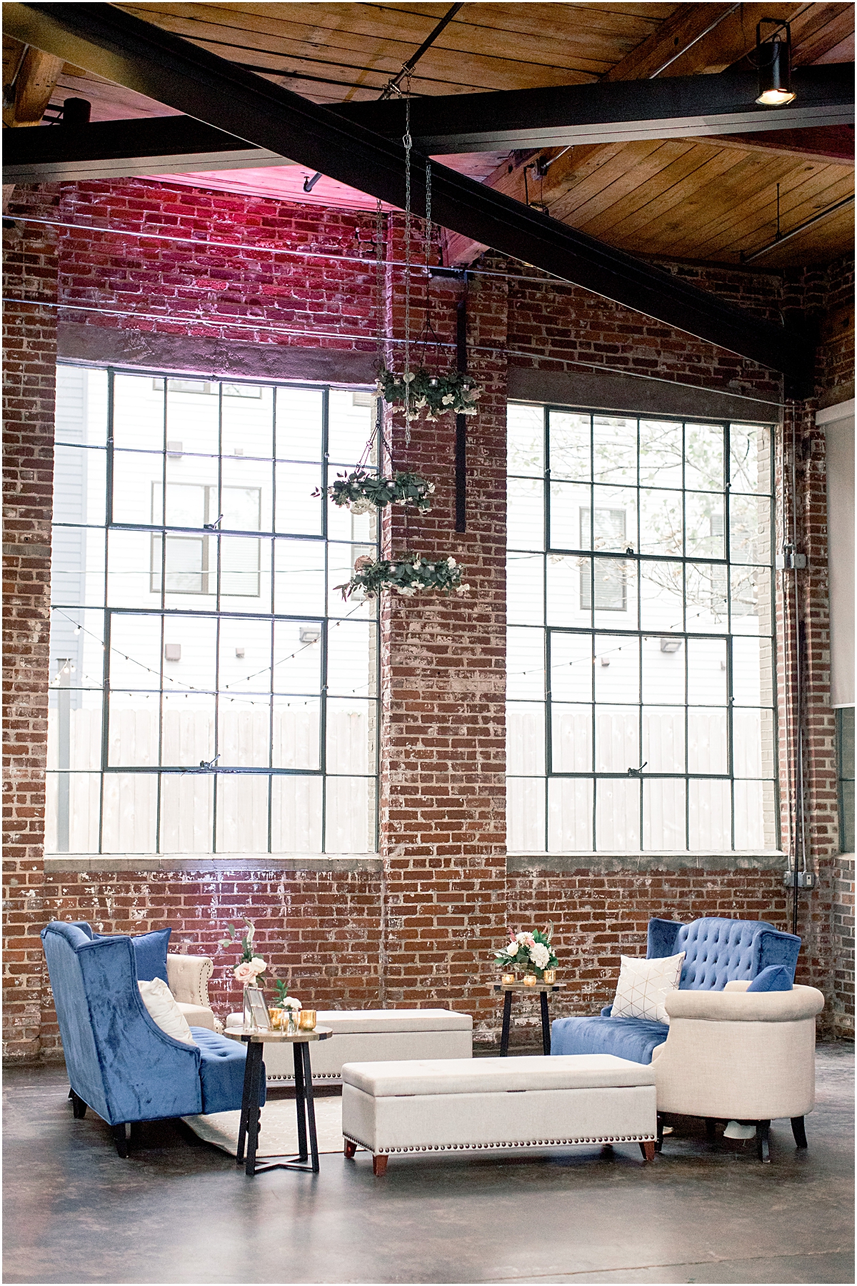 pulled back view of reception lounge area at the Foundry at Puritan Mill in GA