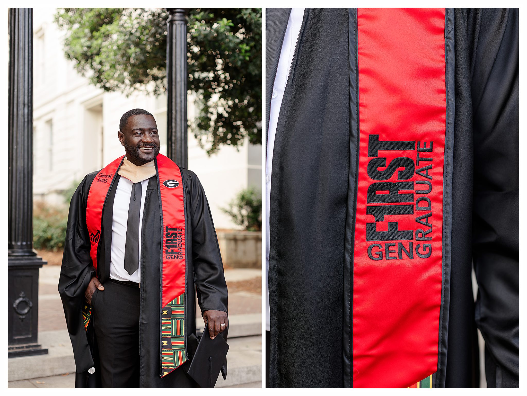 UGA Arch cap and gown portrait at The Arches