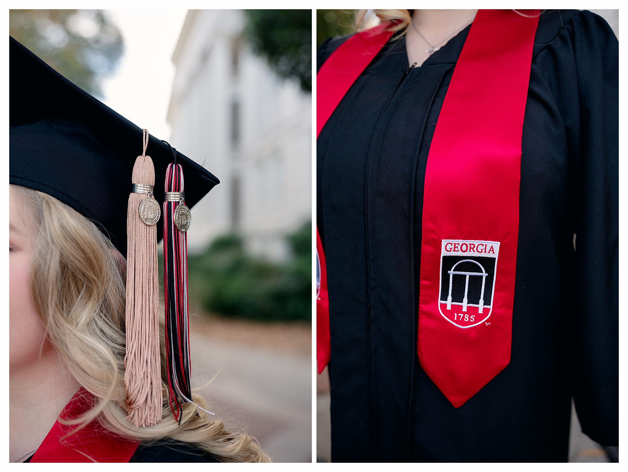 Hannah Page posing at The Arch during her University of Georgia graduation photo session in Athens GA